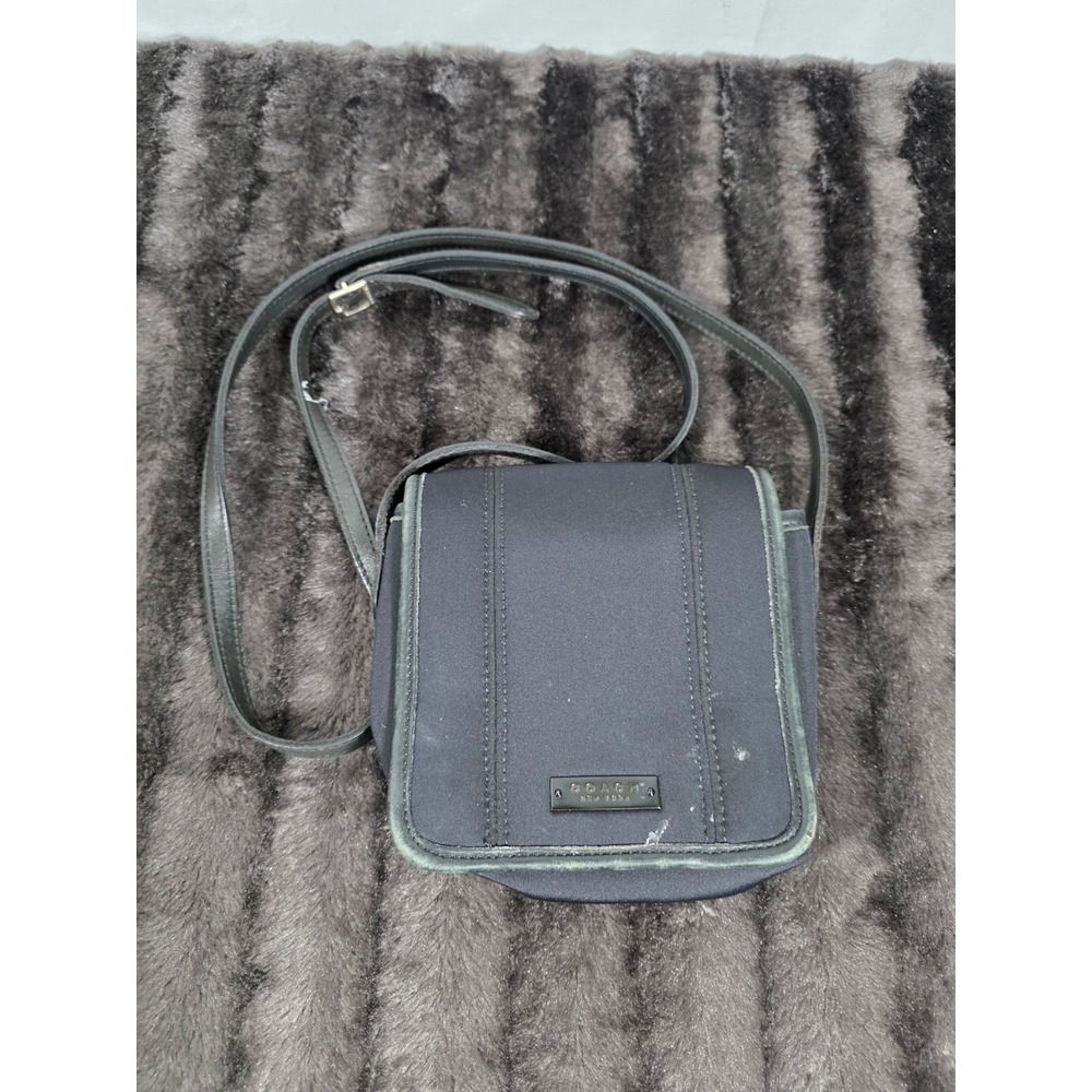 Coach Black Neo Mini Flap Neoprene Leather Trim Crossbody Bag D8Z-6213